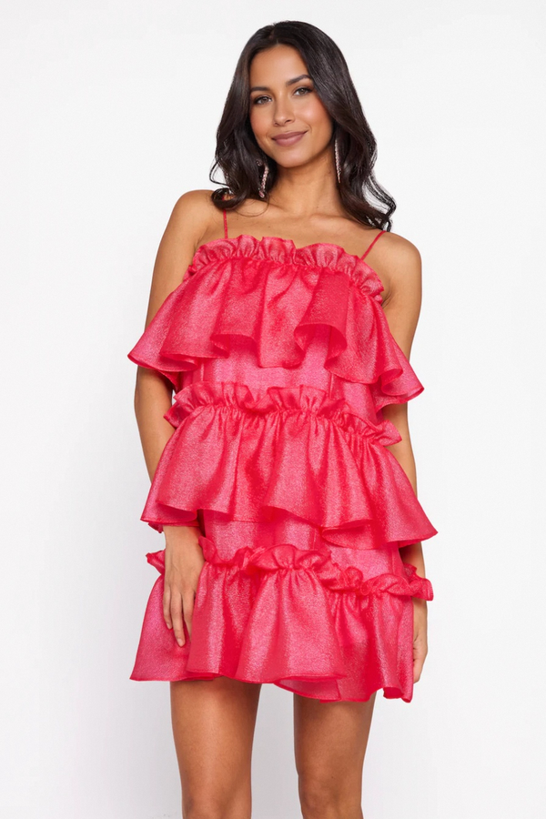 Towers Mini Dress Hot Pink
