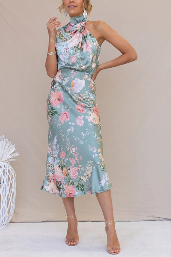 Anabelle Halter Neck Midi Dress