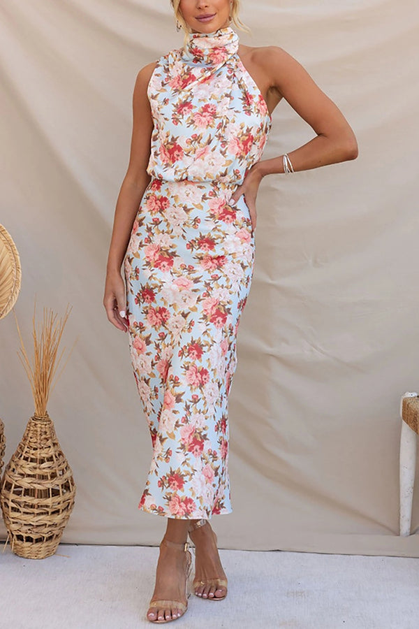 Anabelle Halter Neck Midi Dress