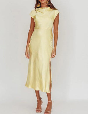 Get In Formation Satin Midi Dress